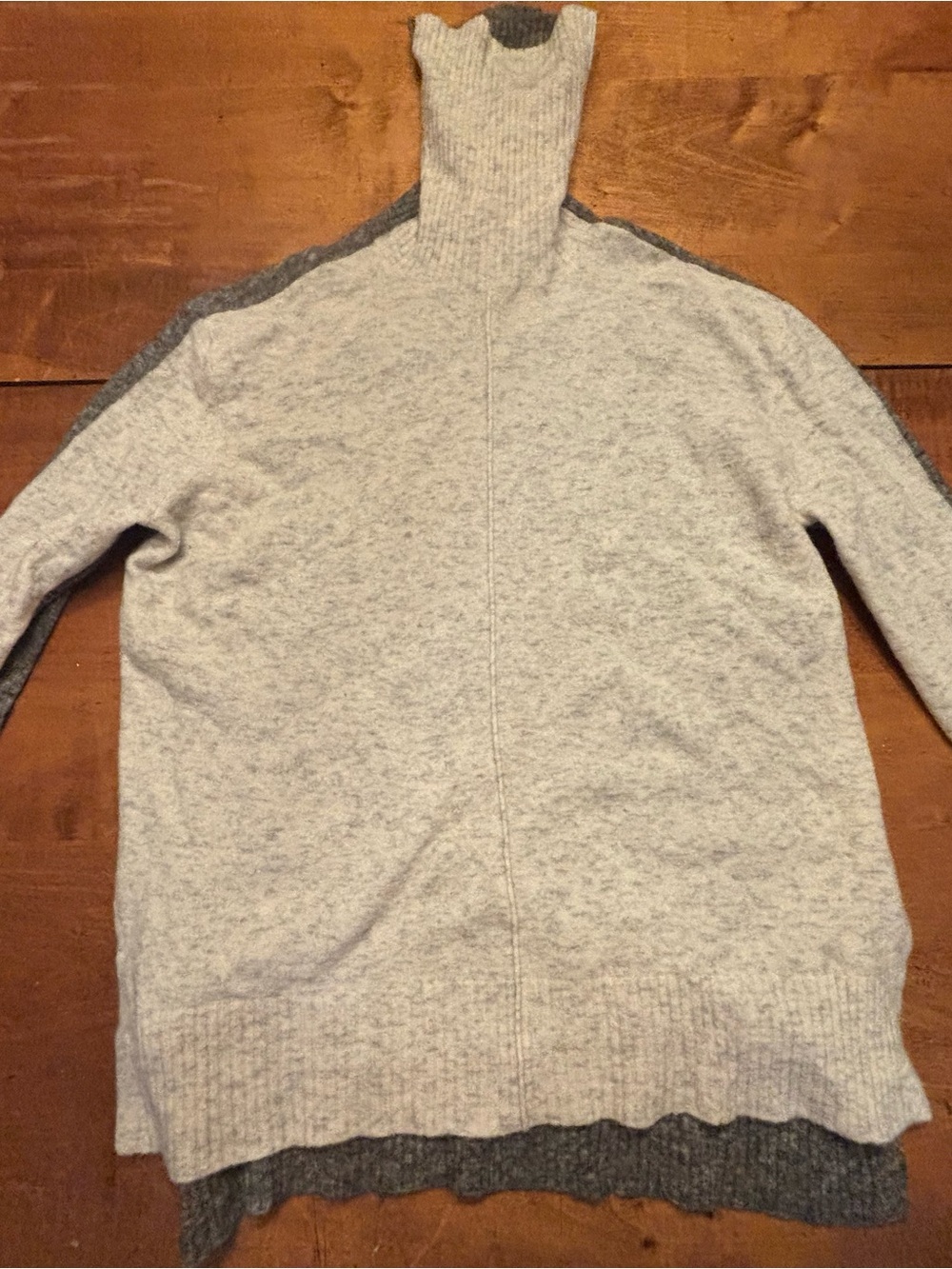 Athleta women’s light Gray and Charcoal Turtleneck Sweater